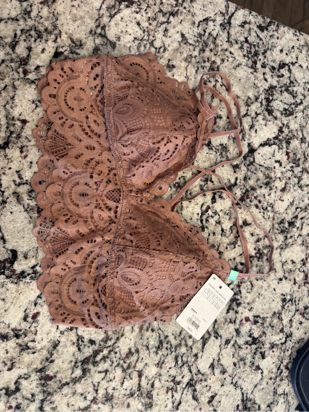 SO Crochet Lace Bralette in Mauve Brown